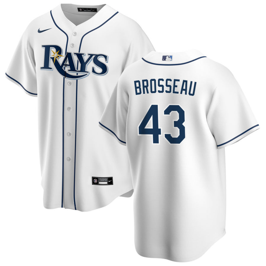 Nike Men #43 Michael Brosseau Tampa Bay Rays Baseball Jerseys Sale-White